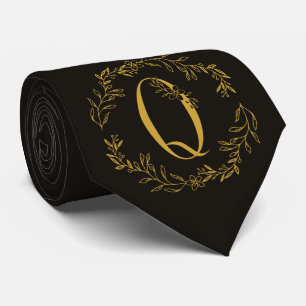 Smoky Black Colour Monogrammed Groomsmen Tie