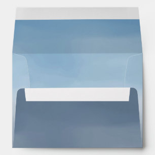 Smoky Blue Ombre Watercolor Envelope