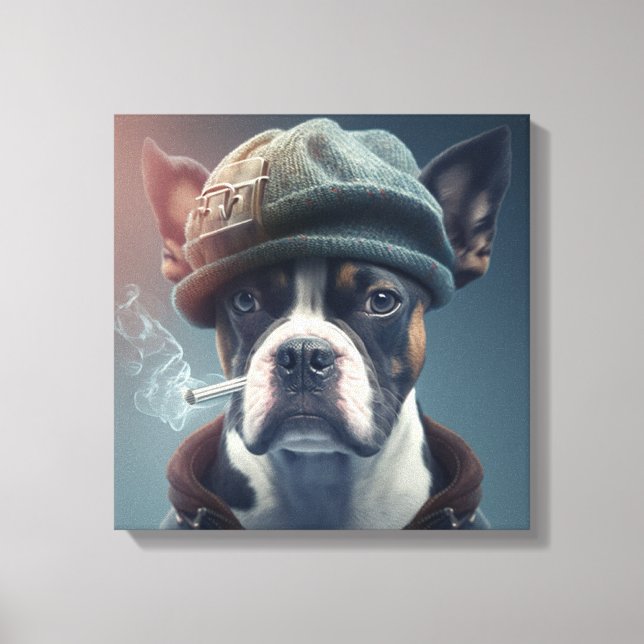 Smoky dog canvas print (Front)