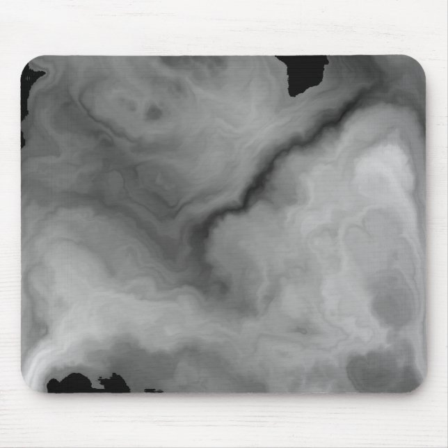 Smoky Grey and Black Marble  Mouse Pad (Front)