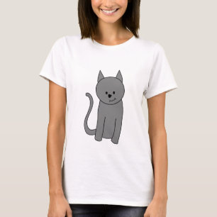 Smoky grey cat cartoon T-Shirt
