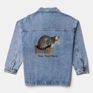 Smoky Grey Tabby Cat Denim Jacket