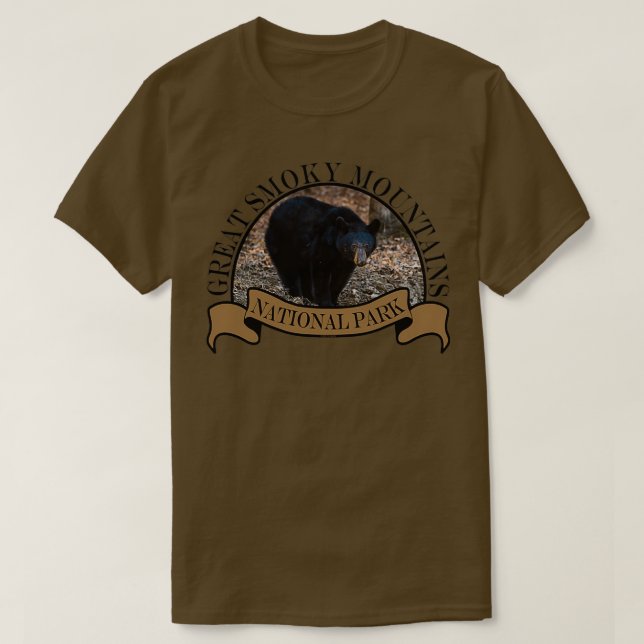 Smoky Mountain National Park Cades Cove Black Bear T-Shirt (Design Front)