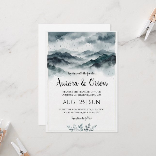 smoky mountain wedding invitations (Front/Back In Situ)
