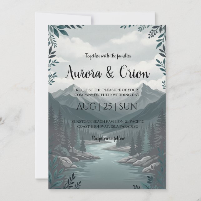 smoky mountain wedding invitations (Front)
