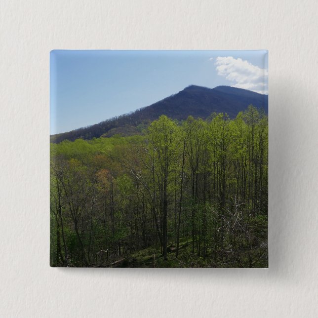 Smoky Mountains in Spring Landscape 15 Cm Square Badge (Front)