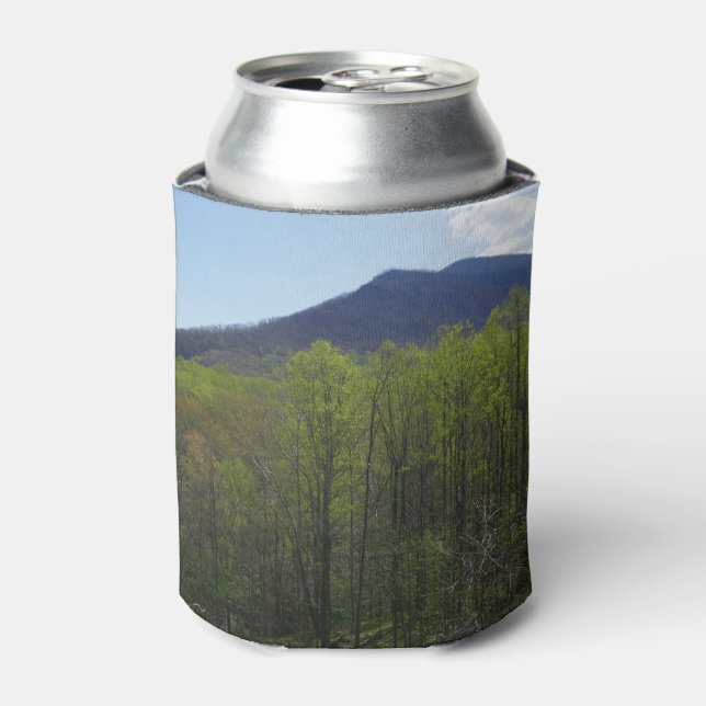 Smoky Mountains in Spring Landscape Can Cooler (Can Front)