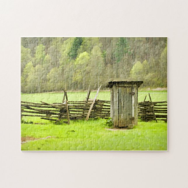 Smoky Mountains Outhouse Jigsaw Puzzle (Horizontal)