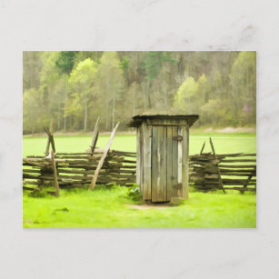 Smoky Mountains Outhouse Travel Photography Postcard