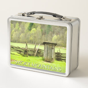 Smoky Mountains Vintage Outhouse Photography Metal Lunch Box