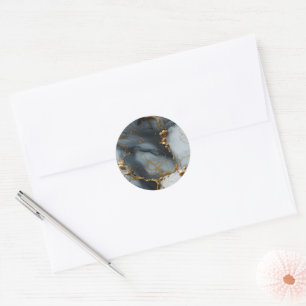 Smoky Onyx Marble with Golden Veins Classic Round Sticker