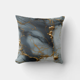 Smoky Onyx Marble with Golden Veins Cushion