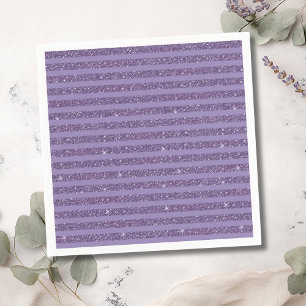 Smoky Plum Glitter Style Horizontal Stripes Napkin