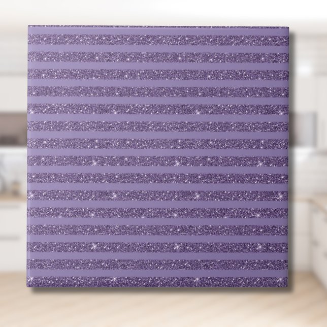 Smoky Plum Glitter Style Horizontal Stripes Tile (Creator Uploaded)