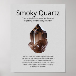 Smoky Quartz Crystal Meaning Poster