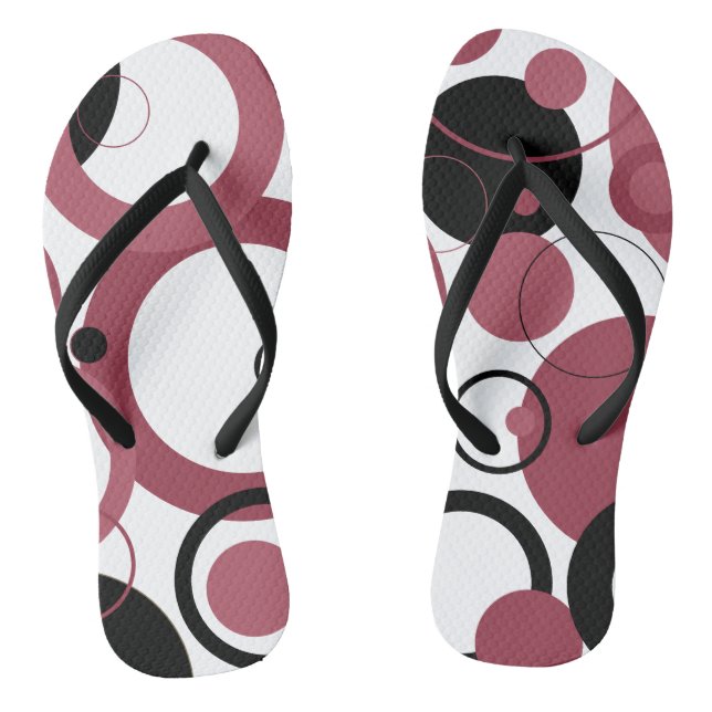 Smoky Topaz and Black Circles    Jandals (Footbed)