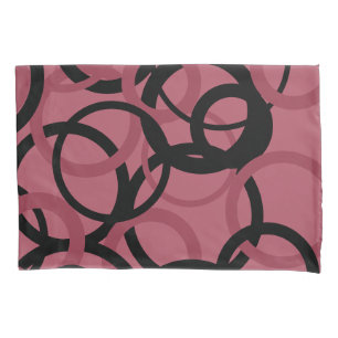 Smoky Topaz and Black Circles Pillowcase