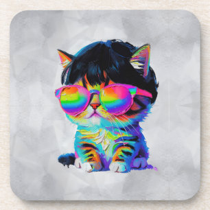 Smol Cute Funny Cat (Painting No. 1) Coaster