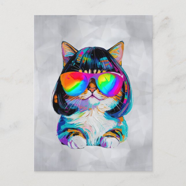 Smol Cute Funny Cat (Painting No. 2) Postcard (Front)