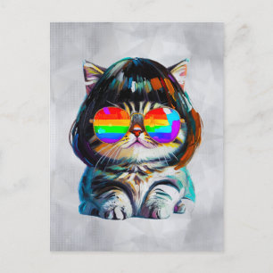 Smol Cute Funny Cat (Painting No. 4) Postcard