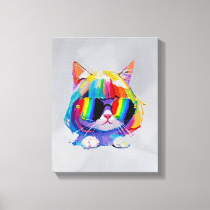 Smol Cute Funny Cat (Painting No. 5) Canvas Print