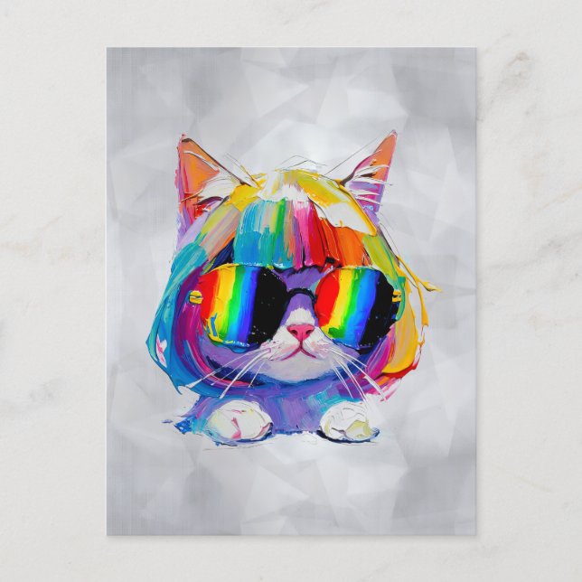 Smol Cute Funny Cat (Painting No. 5) Postcard (Front)