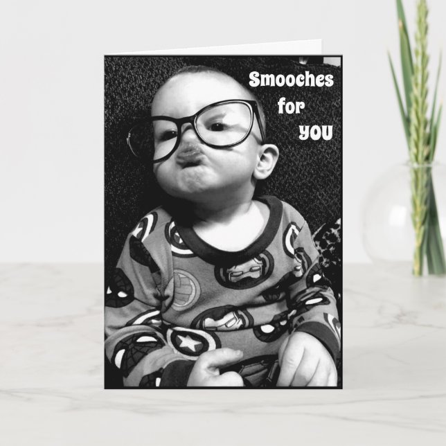 *SMOOCHES FOR YOU & WISHES FOR YOUR BIRTHDAY TOO* CARD (Front)