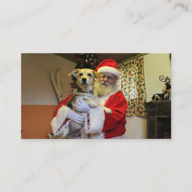 Smoochie Meeting Santa Business Card (Front)