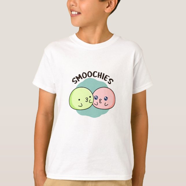 Smoochies Funny Kissing Mochi Pun  T-Shirt (Front)
