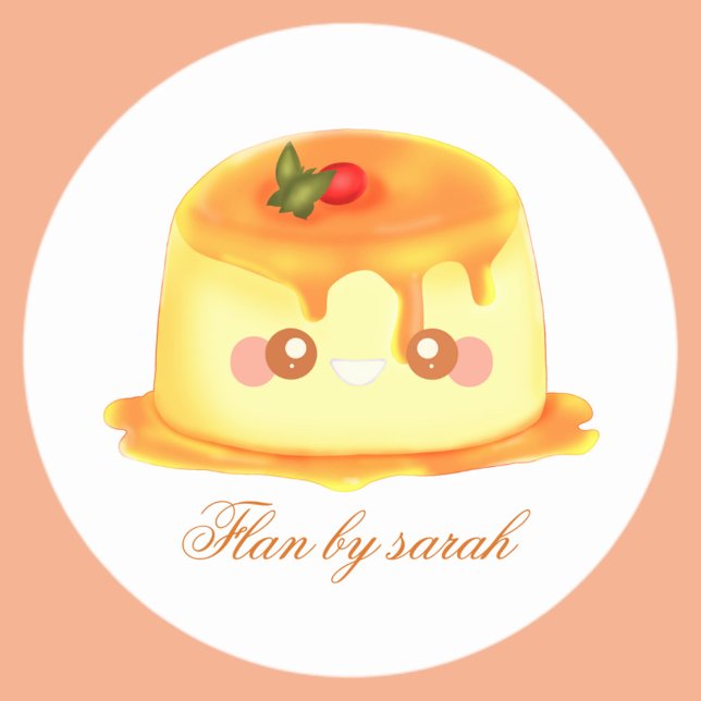 Smooth And Creamy Caramel Spanish Flan Classic Round Sticker (Creator Uploaded)