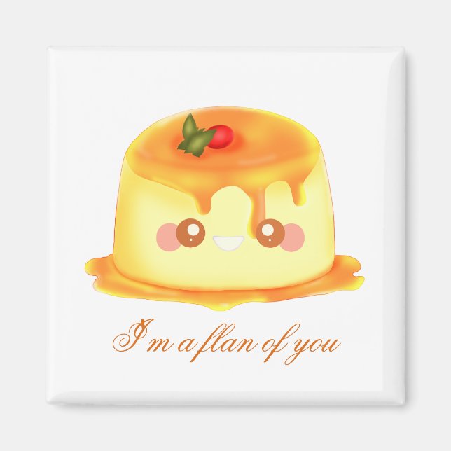 Smooth And Creamy Caramel Spanish Flan Magnet (Front)