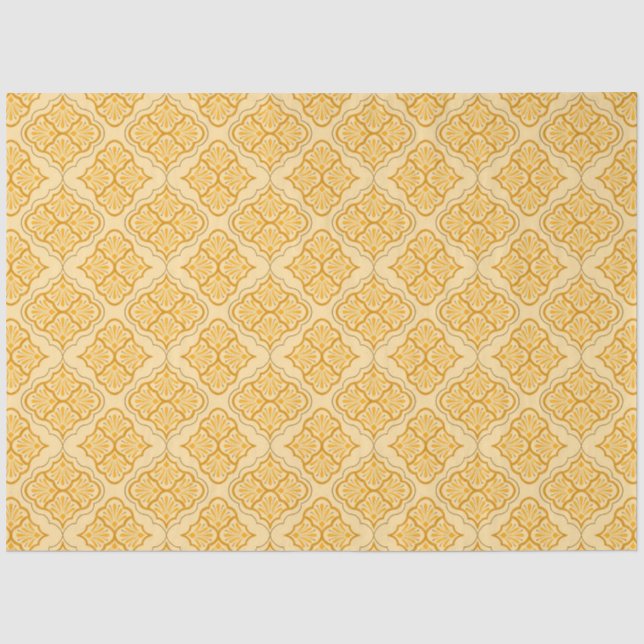 Smooth Arabesque - Honey Neutral Geometric Pattern Tissue Paper (Front)