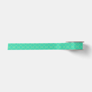 Smooth Arabesque - Seafoam Geometric Pattern Satin Ribbon