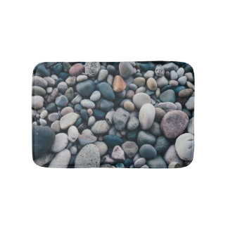 Smooth beach pebble bath mat