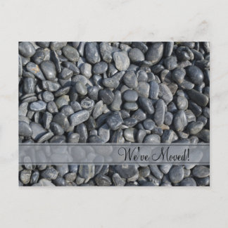 Smooth Black Pebbles Change of Address Announcement Postcard