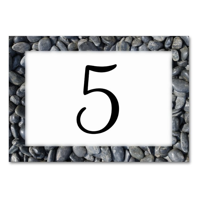 Smooth Black Pebbles Table Numbers (Front)