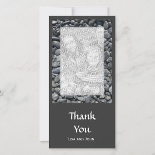 Smooth Black Pebbles Thank You Card