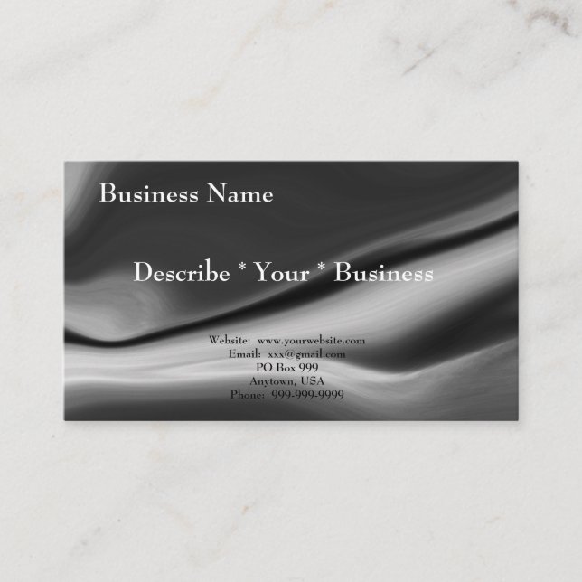 Smooth Black White Design Business Card (Front)