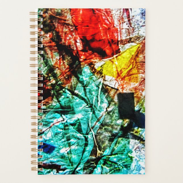 Smooth blue abstract planner,Plastic motif  gift Planner (Front)