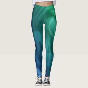 Smooth Blue And Green Colour Mix  Vortex Leggings