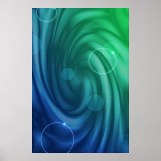 Smooth Blue And Green Colour Mix  Vortex Poster (Front)