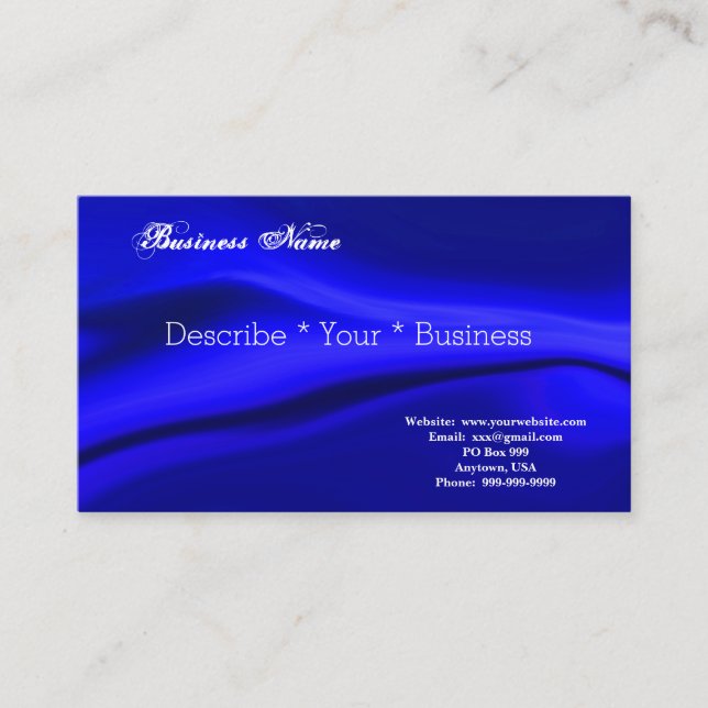 Smooth Blue Design Business Card (Front)