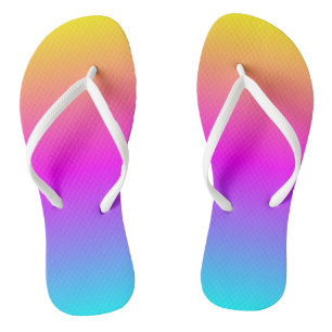 Smooth Cheerful Gradient Colours Yellow Pink Blue Jandals