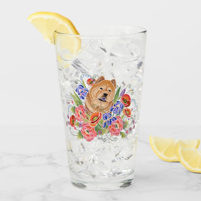 SMOOTH  Chow 16 oz glass-design front & back Glass (Front Ice)