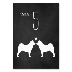 Smooth Chow Chow Silhouettes Wedding Table Number