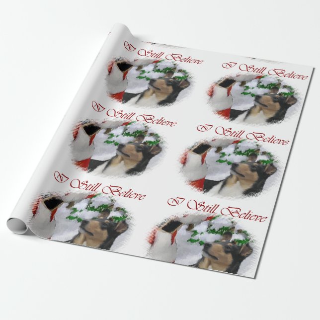 Smooth Collie Christmas Wrapping Paper (Unrolled)