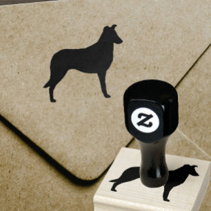 Smooth Collie Dog Breed Silhouette Rubber Stamp