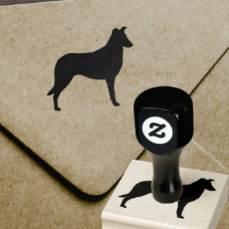 Smooth Collie Dog Breed Silhouette Rubber Stamp