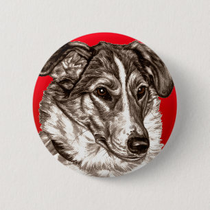 Smooth Collie Portrait 6 Cm Round Badge