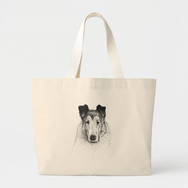 Smooth Collie totebag Large Tote Bag (Front)